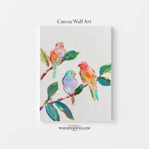 CANVAS Wandkunst - Lebendige Farben Schöne Wildvögel Leinwanddruck, süßer Tierbaum, bunte Singvögel, atemberaubendes abstraktes Wildtier-Dekor