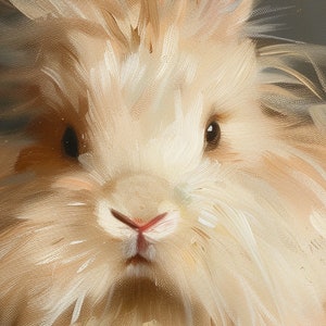 Angora Rabbits Vintage Animal Painting, Digital Printable Download ...