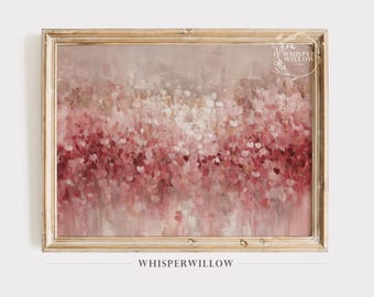 Abstract Heart Wall Art - Digital PRINTABLE Download, Pink Romantic Love, Modern Valentine Decor, Neutral Soft Blush
