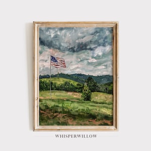 American Flag Abstract Painting, Digital Printable Download, 4th of July Independence Day Wall Decor, America USA Art, Instant Print
