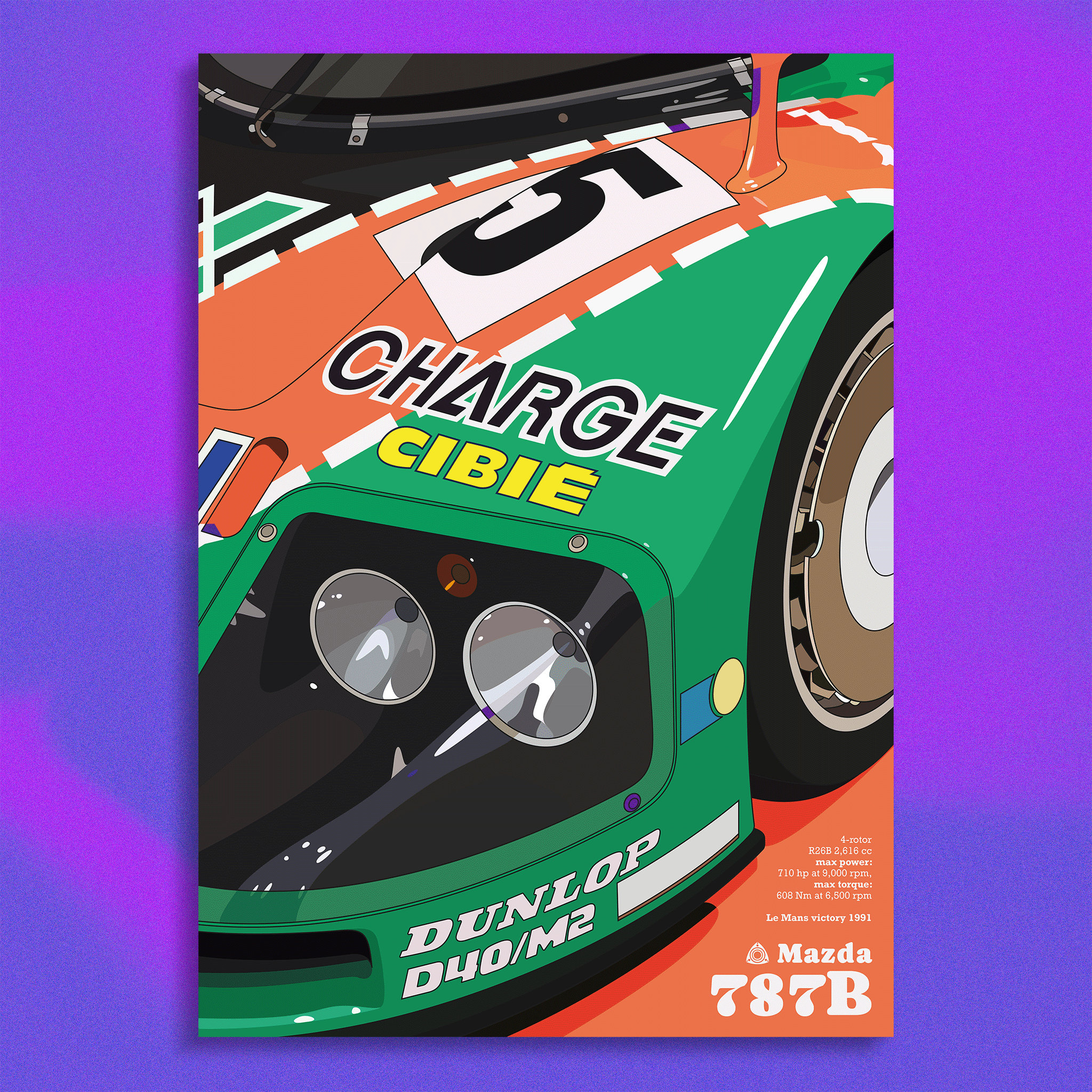 Mazda 787B Group C Le Mans Race Car Motorsport | Office Home