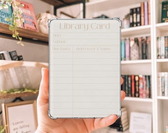 Printable Kindle Insert for Clear Case | Library Card Kindle Insert | Kindle Paperwhite | Kindle Basic | Kindle Decor | Digital Download