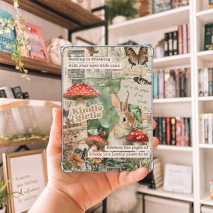 Printable Kindle Insert for Clear Case | Cottagecore Kindle Insert | Kindle Paperwhite | Kindle Basic | Kindle Decor | Digital Download