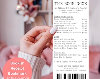 Book Receipt Bookmark | Printable Bookmark | Bookish Merch | Unique Bookmark | Gift for Readers | Bibliophile | Digital Bookmark
