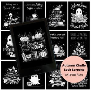 Autumn Kindle Lock Screen | Fall Kindle Screensaver | Kindle Accessories | Kindle Paperwhite | Kindle Wallpaper | Bookish Accessory
