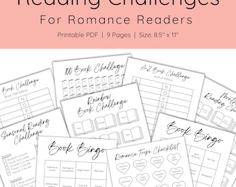 Romantik Buch Challenge | Lesechallenge für Erwachsene | Monatliche Herausforderung | Buch Bingo | A-Z Herausforderung | Regenbogen-Challenge | 100 Buch-Challenge