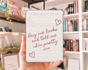 Printable Kindle Insert for Clear Case | Library Card Kindle Insert | Kindle Paperwhite | Kindle Basic | Kindle Decor | Digital Download