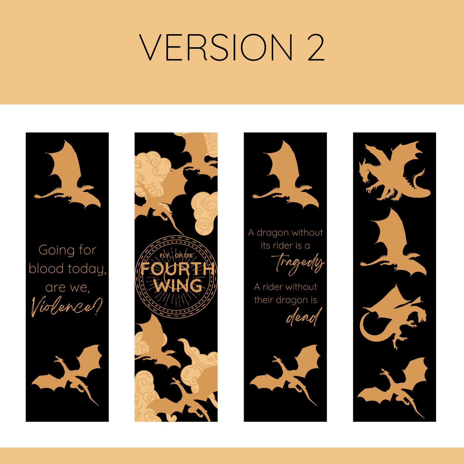 Printable Fourth Wing Bookmark Fourth Wing Bookmark Printable Bookmark ...