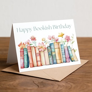 Printable Birthday Card | Happy Birthday Card | Printable Greeting Card | Book Lover Card | Bookish Gift | Birthday Card | Digital Download