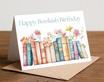 Printable Birthday Card | Happy Birthday Card | Printable Greeting Card | Book Lover Card | Bookish Gift | Birthday Card | Digital Download