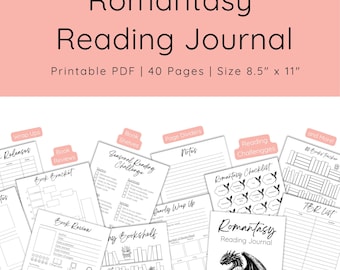 Romantasy Reading Journal | Reading Tracker | Book Log | Book Tracker | Bookshelf Tracker | Book Challenge | Book Review | Reading Journal