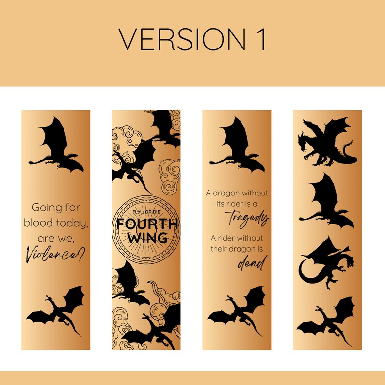 Printable Fourth Wing Bookmark Fourth Wing Bookmark Printable Bookmark ...