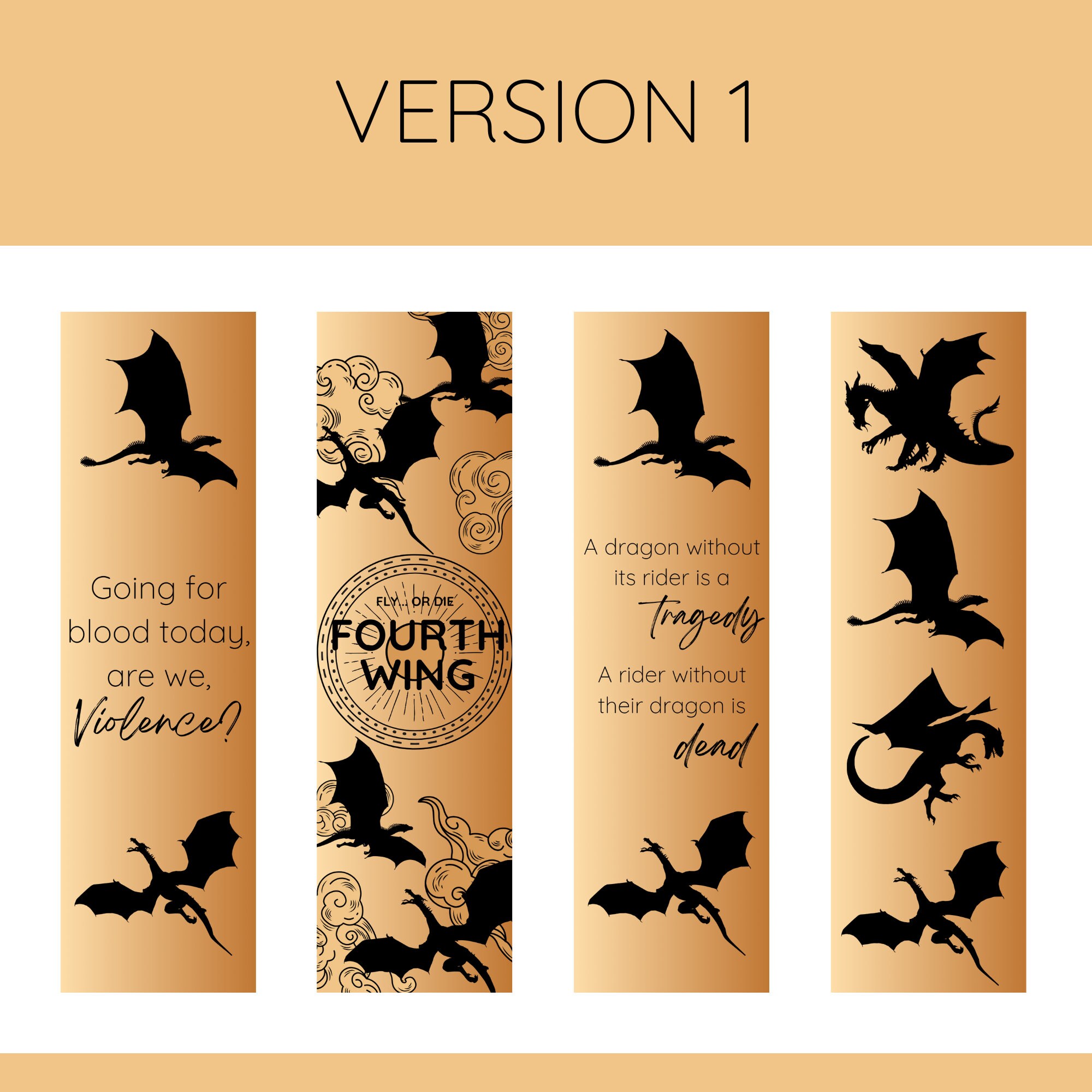 Printable Fourth Wing Bookmark Fourth Wing Bookmark Printable Bookmark ...