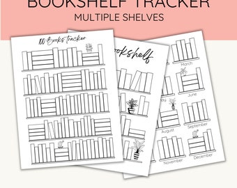 Bookshelf Tracker | Printable Bookshelf | Reading Log | Reading Tracker | Reading Planner | Digital Bookshelf