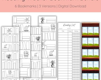 Bookshelf Bookmark | Bookmark Tracker | Reading Tracker | Printable Bookmark | Digital Bookmark | Book Tracker | Bookmark Template