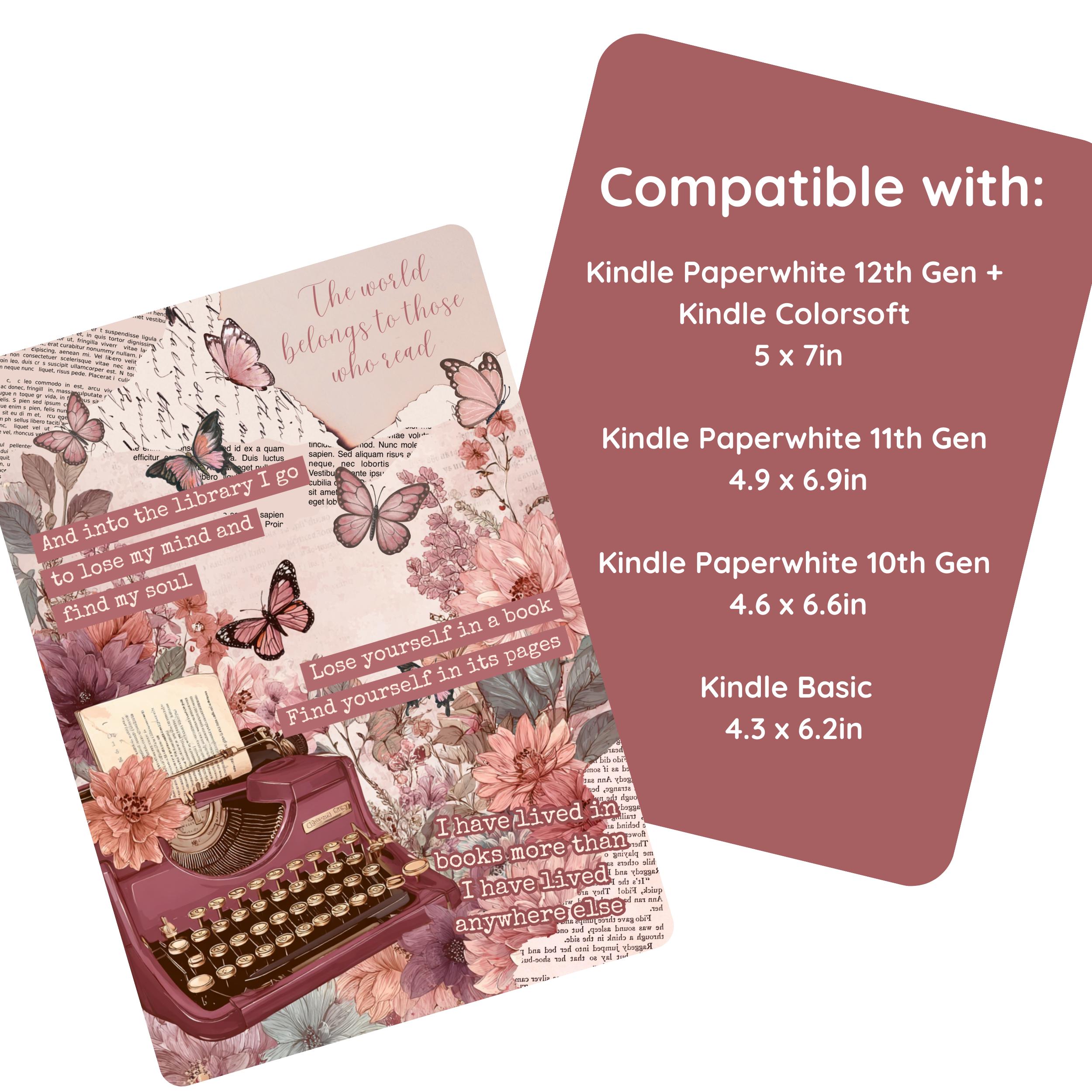 Printable Kindle Insert for Clear Case: Burgundy Vintage - Kindle ...