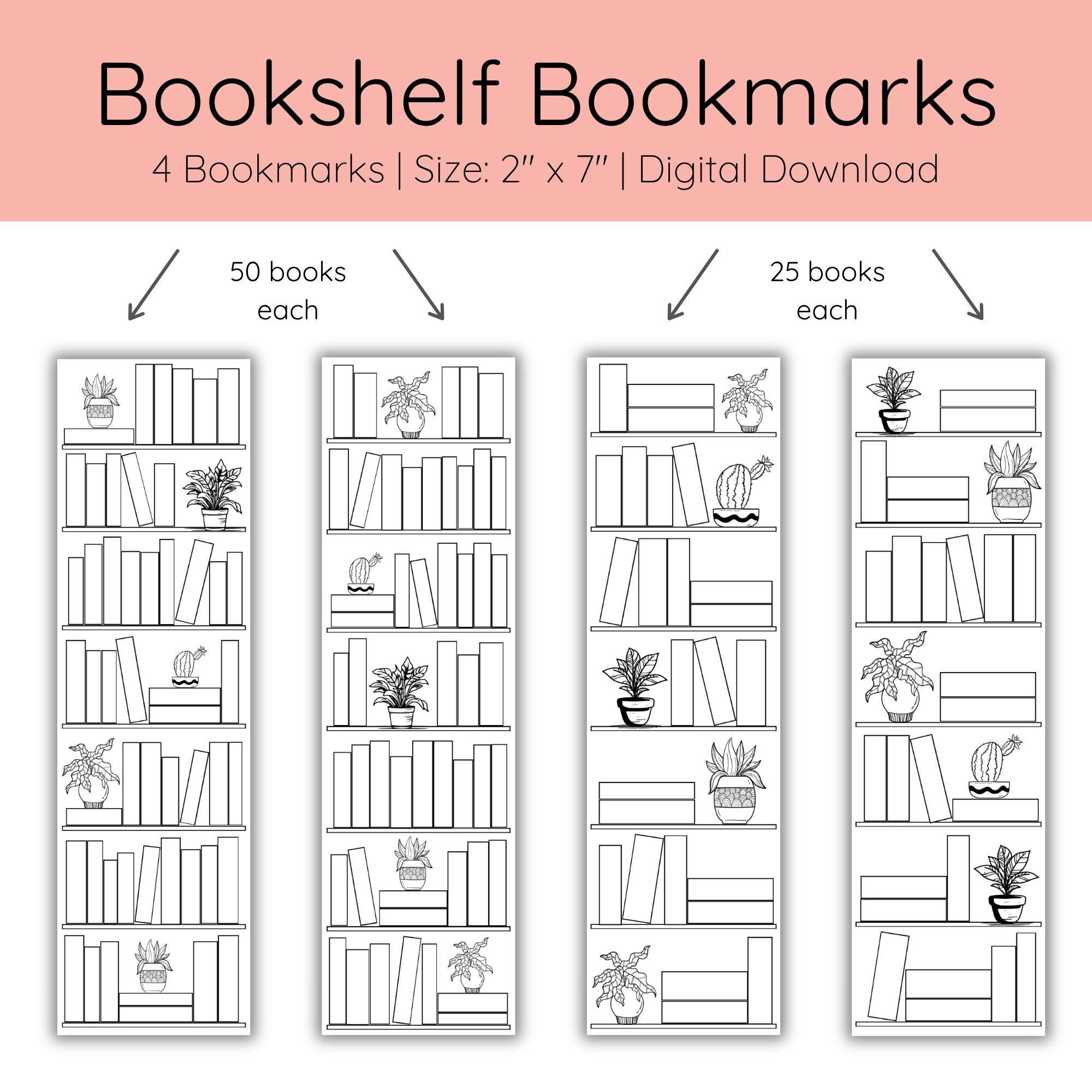 Bookshelf Bookmark | Bookmark Tracker | Reading Tracker | Printable ...
