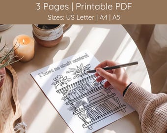 Coloriages à imprimer pour les lecteurs | Cadeau livresques | PDF imprimable | Téléchargement numérique