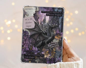 Printable Kindle Insert | Fantasycore Kindle Insert | Black Dragon | Kindle Paperwhite | Kindle Basic | Kindle Decor | Digital Download