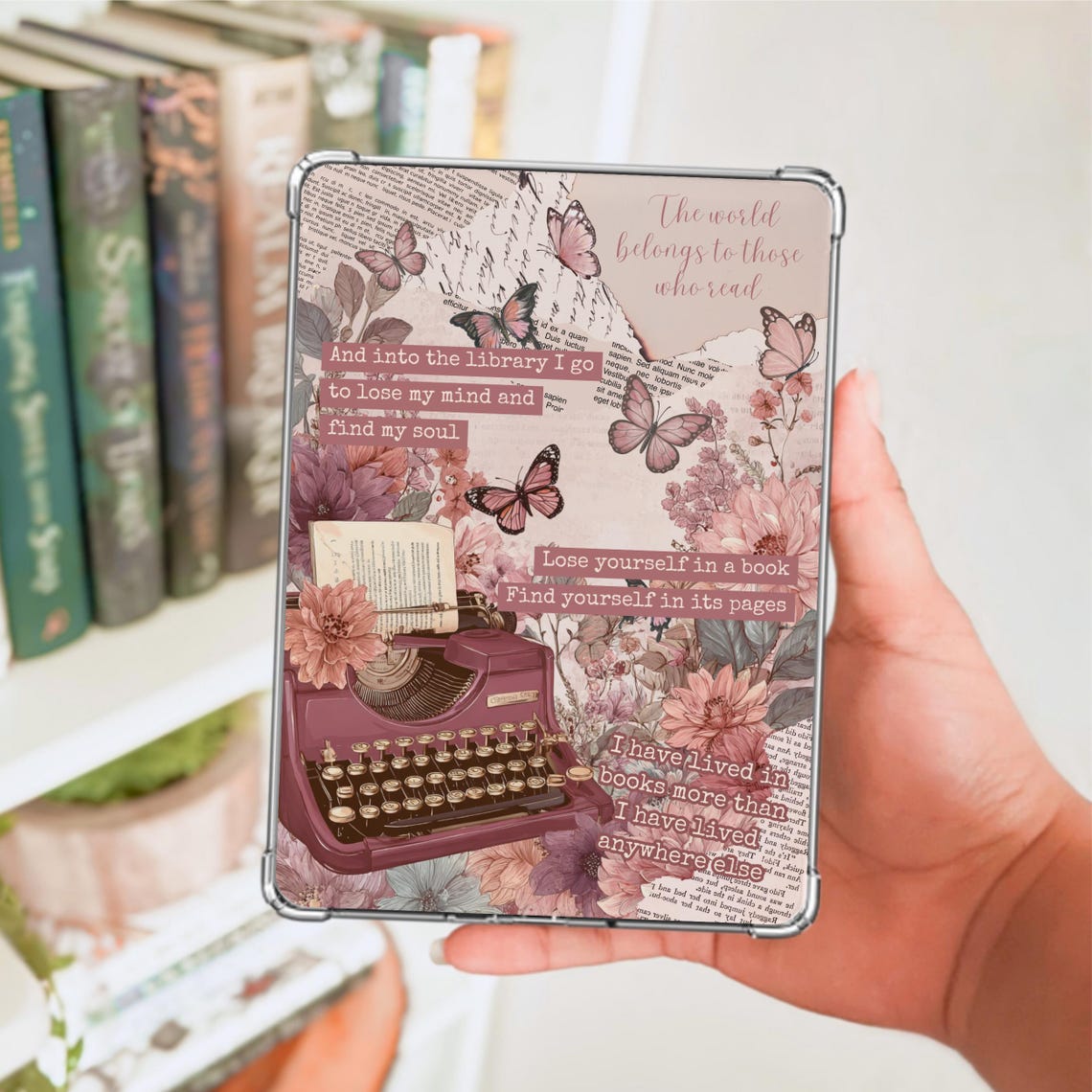 Printable Kindle Insert for Clear Case: Burgundy Vintage - Kindle ...