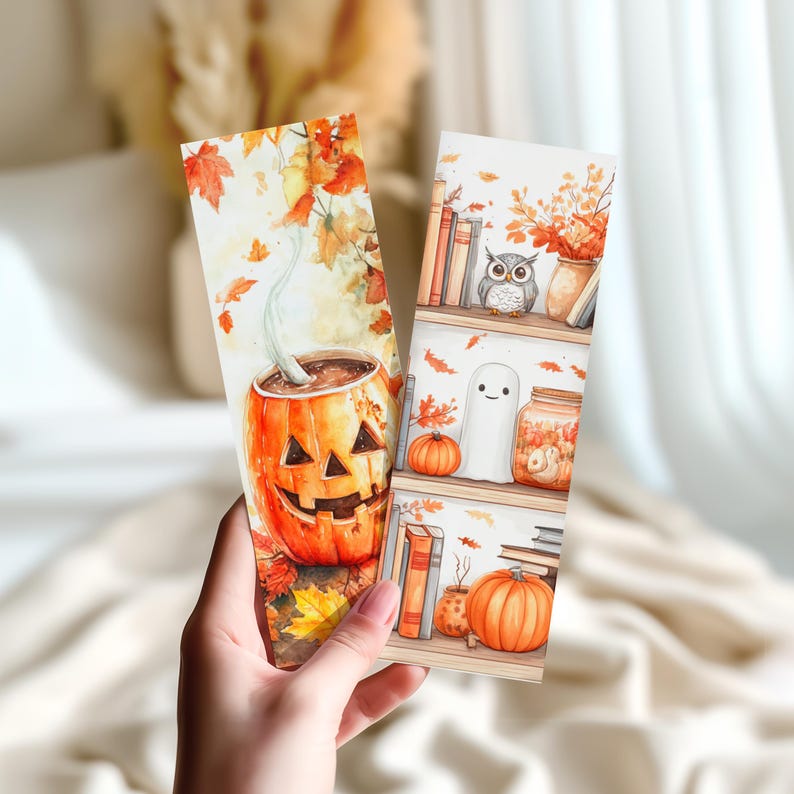 Printable Autumn Bookmarks | Fall Bookmarks | Cute Bookmarks | Cozy ...