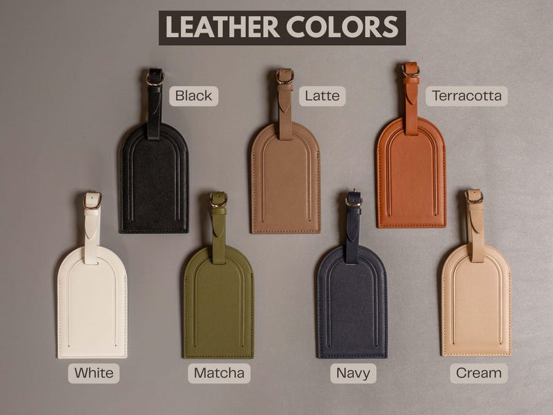 Personalized Leather Luggage Tag - UV Printed Initials, Personalized Travel Accessory, Custom Bag Identifier, Graduation Gift, Weding Favor image 7