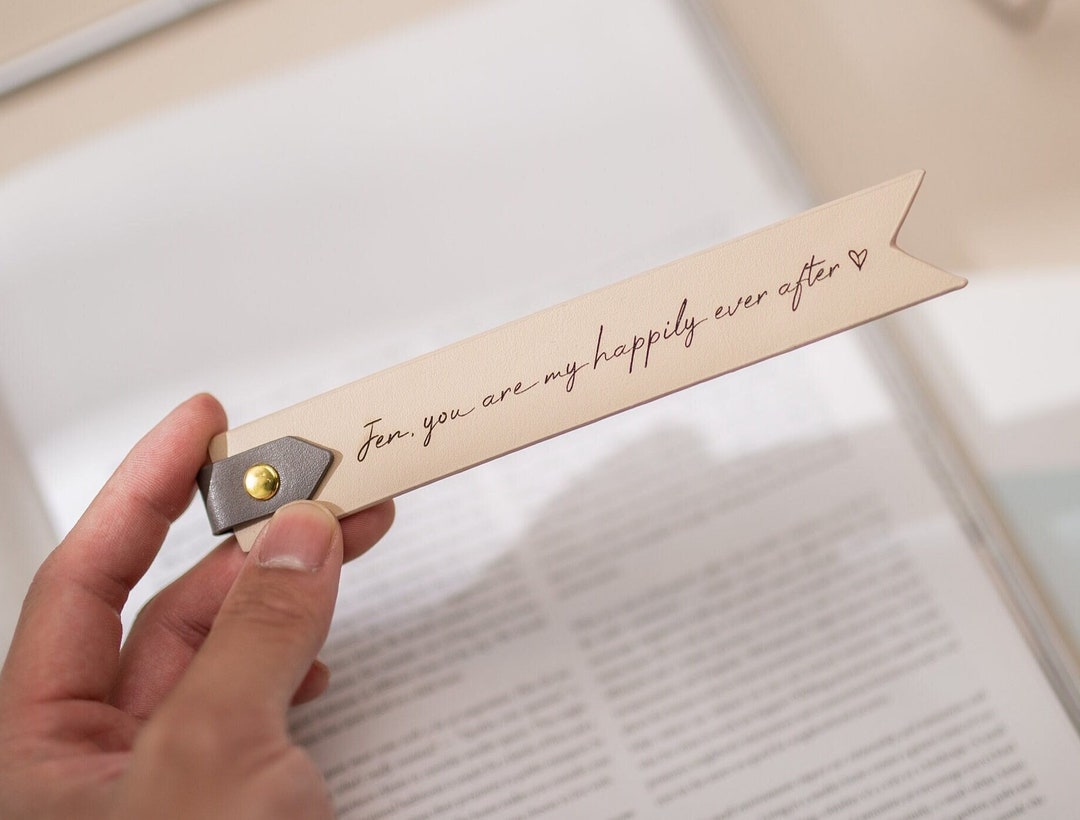 Redemable Bookmark Engraved Leather Bookmark W/ Loop (d1) - Custom Message Bookmark ...