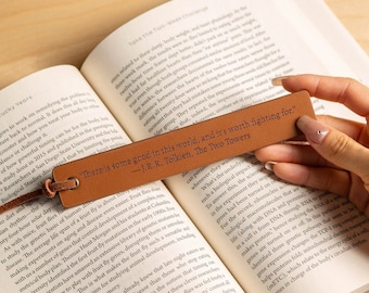 Engraved Leather Bookmark, Custom Favorite Quote Bookmark, Leather Anniversary Gift for Book Loverd, Letter Note Mom Dad Gift Ideas