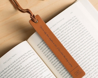 Engraved Leather Bookmark, Handwritten Note Bookmark, Leather 3rd Anniversary Gift for Him, Custom Unique Graduation Gift Idea