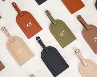 Embossed Luggage Tag - Monogram Suitcase Label, Custom Travel Accessory, Initial Bag Identifier, Bridesmaid Wedding Party Favor