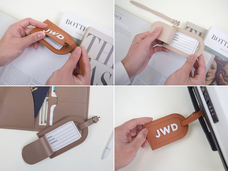 Personalized Leather Luggage Tag - UV Printed Initials, Personalized Travel Accessory, Custom Bag Identifier, Graduation Gift, Weding Favor image 6