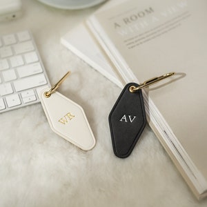 Embossed Diamond Leather Keychains (small Initials) - Personalized ...