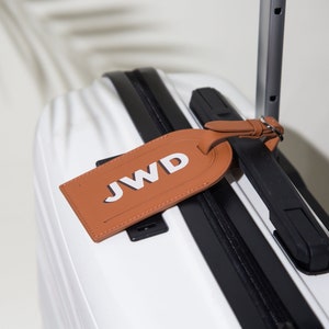 Personalized Leather Luggage Tag - UV Printed Initials, Personalized Travel Accessory, Custom Bag Identifier, Graduation Gift, Weding Favor image 3