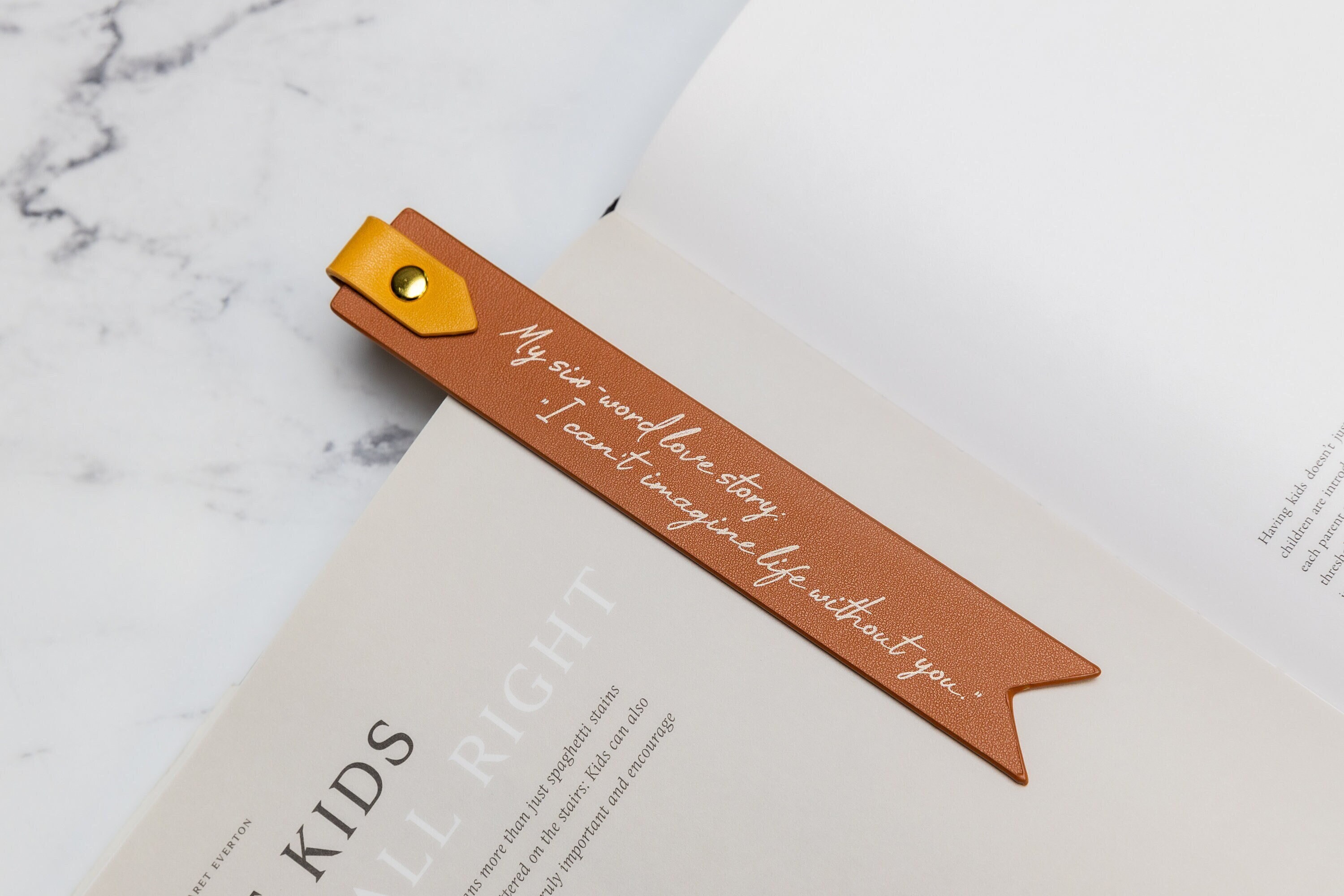 Bookmark Rope Loop Personalized Leather Bookmark W/ Loop (design 2) - Custom Quote Book ...