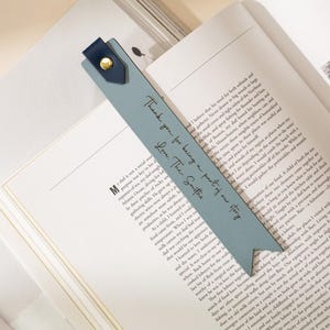 Engraved leather bookmark w/ loop (d3) - custom 3rd anniversary gift for her him, unique retirement gift idea, wedding favors thank you