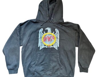 Vtg Slayer 2003 Tour Back Pullover Hoodie Adult L Eagle Hard Rock Thrash Metal