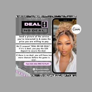 Deal or No Deal Flyer, Deal Flyer, Text to Play Flyer, No Deal Flyer