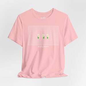dancing flowers t-shirt , daisy Tshirt , flower grid shirts , Unisex Jersey Short Sleeve Tee zdjęcie 9