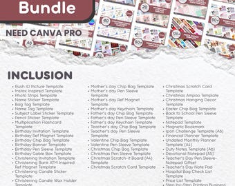 Paquete de plantillas de Canva para propietarios de negocios de impresión: diseños editables