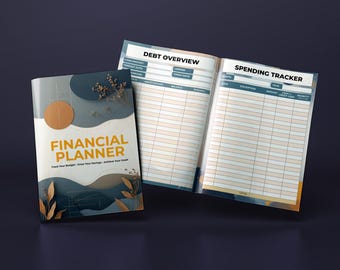 Minimalist Financial  Tracker Budget Planner Spending Tracker Canva Editable Template A5 Size