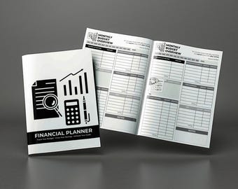 Minimalist Financial  Tracker Budget Planner Spending Tracker Canva Editable Template A5 Size