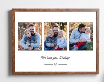 Modern Minimalist We Love Daddy Personalized Photo Collage | Personalized Father's Day Gift | I Love Daddy Photo Collage