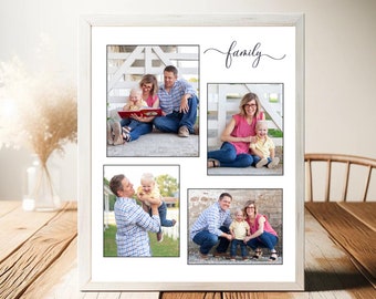 Modern Personalized Family Photo Collage | Unique Gift for Mom | Mother's Day Gift | Anniversary Gift for spouse | Family Photo Collage