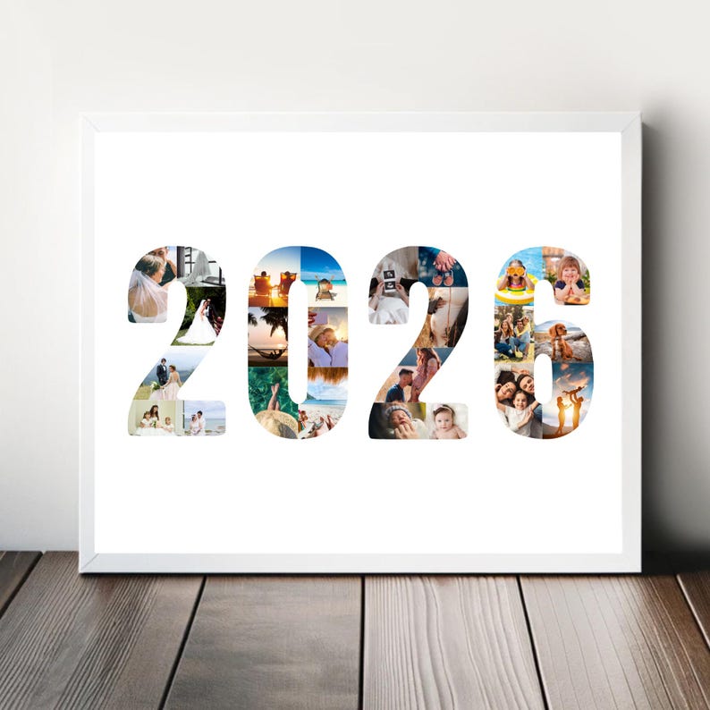 2026 Year in Review Photo Collage Gift Canva Template