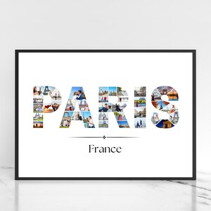 Paris Frankreich Collage Canva Vorlage, Paris Frankreich Reise Collage Geschenk, Paris Frankreich Urlaub Fotocollage, Paris Frankreich Brief Fotocollage