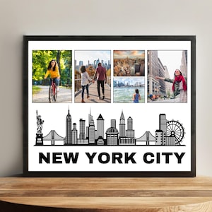 New York City Photo Collage Canva Template, NYC Trip Keepsake, New York City Skyline Picture Frame, Big Apple Photo Gift, Times Square Photo