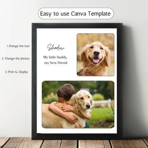 Personalized Dog Photo Collage, Pet Lover Photo Gift, Instant Digital Download, Dog Photo Collage Canva Template, Dog Keepsake Photo Collage