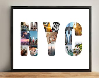 NYC Canva Photo Collage Template, Personalized New York City Travel Wall Art, NYC Vacation Photo Collage, NYC Photo Keepsake & Gift Idea