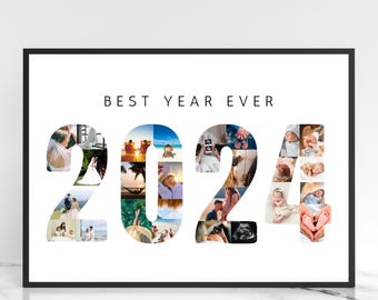 Best Year Ever 2024 Photo Collage, Personalized 2024 Photo Collage, 2024 Photo Gift, 2024 Photo Collage Canva Template, 2024 Year in Review