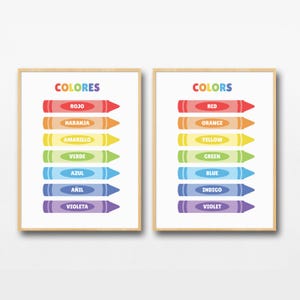 Color Crayon Poster - English and Spanish